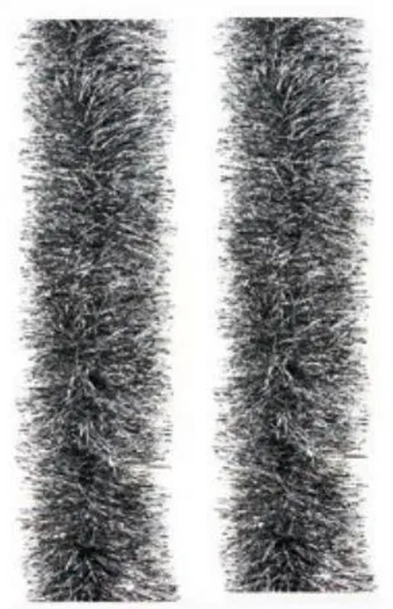 851874 FESTAO VERDE /PRATA COM PONTA BRANCA 10CM 2M