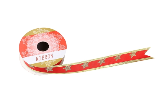 851901 FITA CETIM VERMELHO DECORADO 2.7MX2.5CM