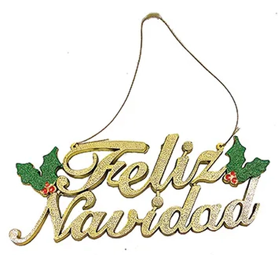 NS256753 CARTAZ FELIZ NATAL 24X12CM PLASTICO