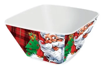 18669 SALADEIRA QUADRADA NATAL MELAMINA 15CM