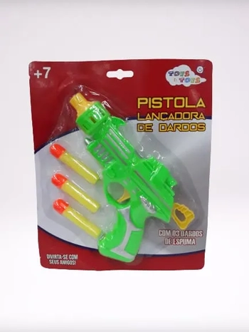 649918 PISTOLA LANCADORA DARDOS ESPUMA C/3PCS
