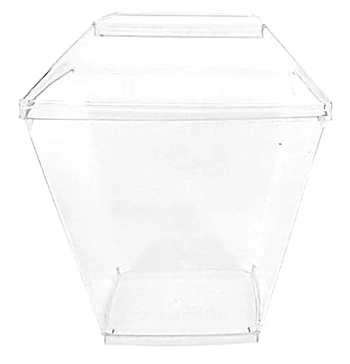 8683 COPO QUADRATTO C/TAMPA 150ML  C/10 CRISTAL