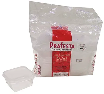 8456 POTE QUADRADO 150ML C/TAMPA C/20