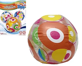 WS67202 BOLA PRAIA TRANSP COLOR 50CM