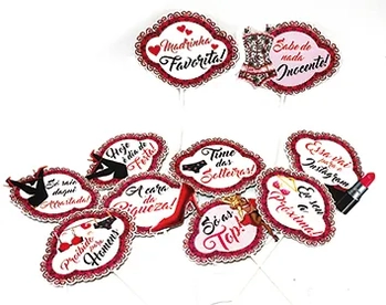 624 PLACAS DIVERTIDAS P/FESTA - CHA LINGERIE C/10