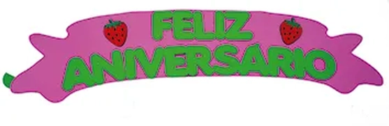 895 FAIXA FELIZ ANIVERSARIO DE E.V.A 100X25CM - MORANGO
