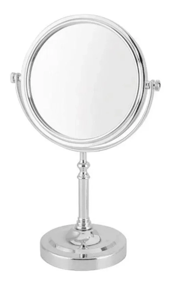 WX4098 ESPELHO DUPLA FACE REDONDO C/PEDESTAL 19CM