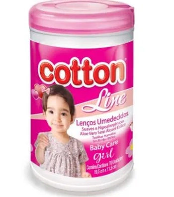 001766 LENCO UMEDECIDO COTTON BABY CARE ROSA C/70