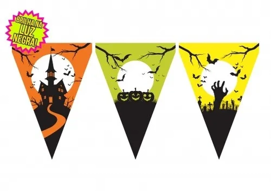 400 VARAL BANDEIRA HALLOWEEN NEON 10 METROS