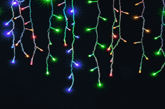 3073 CASCATA C/400 LED COLOR 8F 10M C/FIO BRANCO 127V