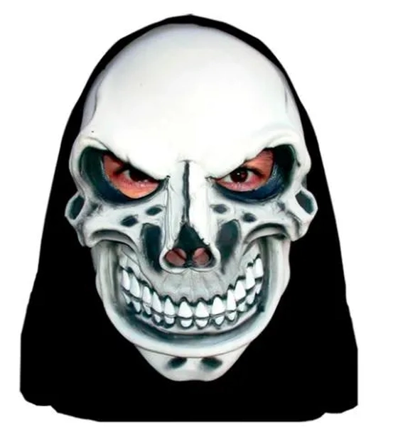 10007 MASCARA LATEX C/CAPUZ CAVEIRA MAQUIAVELICA