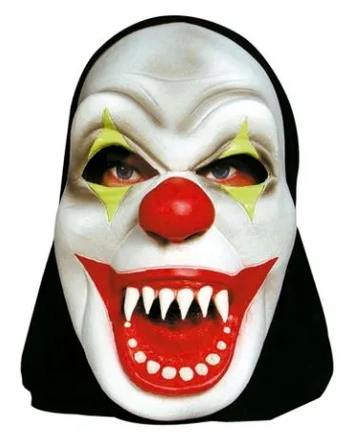 796 MASCARA LATEX C/CAPUZ PALHACO MAU