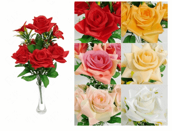 07931 BUQUE DE ROSA X9 45CM