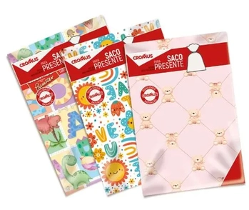 99580057 SACO P/PRESENTE METAL/PEROL 25X37 BEBE SORT C/50