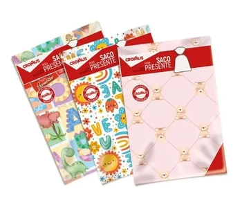 99580058 SACO P/PRESENTE METAL/PEROL 30X44 BEBE SORT C/50