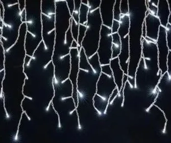 3025 CASCATA C/200 LEDS FIXO BRANCA 5MTS C/FIO BRANCO 127V