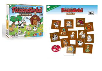 7692 JOGO DA MEMORIA FAZENDINHA EM MADERIA C/40PCS