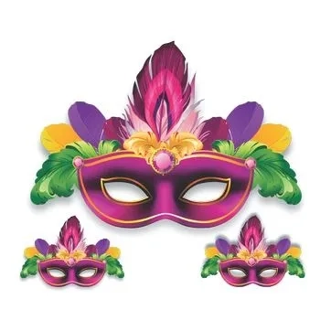 441 KIT MASCARA DE CARNAVAL ROSA C/03