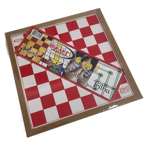 056 TABULEIRO P/4 JOGOS - LUDO/DAMA/XADREZ/TRILHA