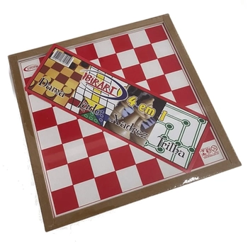 056 TABULEIRO P/4 JOGOS - LUDO/DAMA/XADREZ/TRILHA