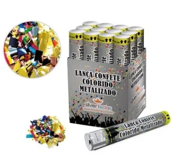 LCN002 LANCA CONFETE COLORIDO METALIZADO 30CM