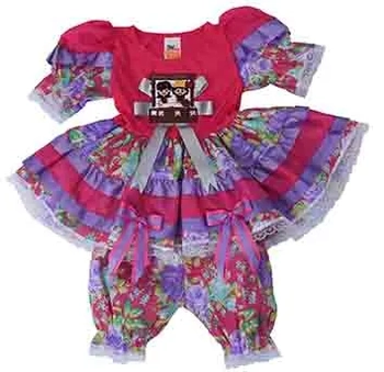 61/02 VESTIDO JUNINO BEBE TAMANHO 02