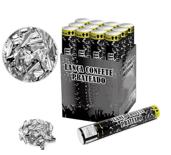 LCN005 LANCA CONFETE PRATEADO 30CM