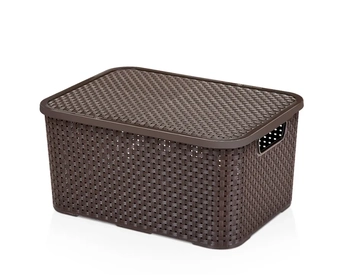 CR1954 MINI CAIXA ORGANIZADORA RATAN 3.5LTS MARROM