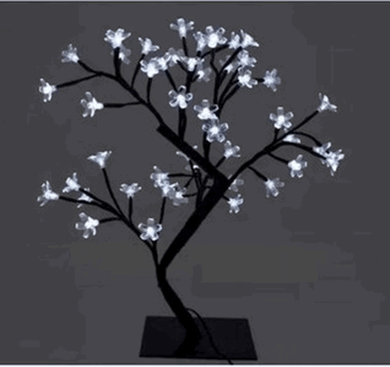 411 ARVORE C/48 LEDS BRANCO 8FUNCOES C/GALHO PRETO BIVOLT