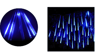 712 CASCATA C/08 BASTOES SNOWFALL 42CM AZUL FIO TRANSP BIVOL