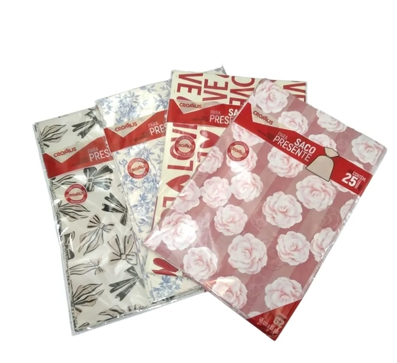 99005432 SACO P/PRESENTE METAL/PEROL 45X59 ROMANTIC/FEM C/25