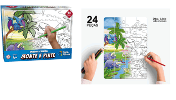 0995 QC QUEBRA-CABECA MONTE E PINTE - DINOSSAUROS C/24PCS