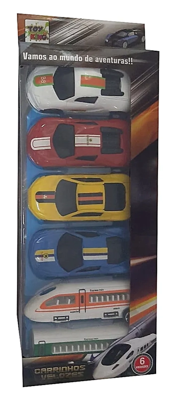 TK-1003 CONJUNTO C/6 CARRINHOS DE PLASTICO A FRICCAO