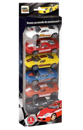 TK-1005 CONJUNTO C/6 CARRINHOS DE PLASTICO A FRICCAO