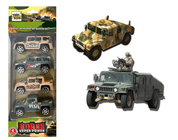 TK-1172 CONJUNTO C/4 CARRINHOS DE PLASTICO A FRICCAO