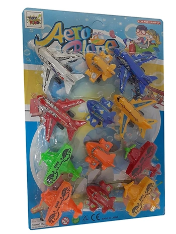 TK-2049 CONJUNTO C/12 AVIOES DE PLASTICO A FRICCAO