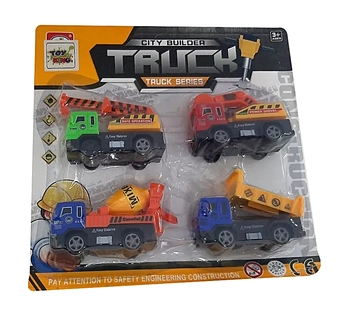 TK-2059 CONJUNTO C/4 CAMINHOES DE PLASTICO A FRICCAO