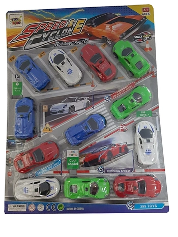 TK-2060 CONJUNTO C/12 CARRINHOS DE PLASTICO A FRICCAO