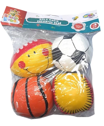 WB7663 BOLA MACIA PEQUENA ESPORTE BEBE C/4