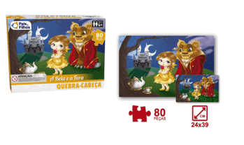 2854 QUEBRA CABECA A BELA E A FERA 80PCS