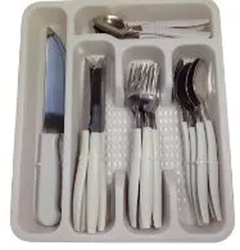 579925 CONJ TALHERES C/FACA CAPRESE CINZA