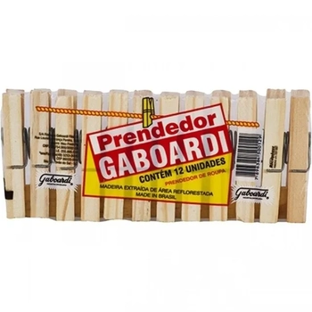 PRENDEDOR GABOARDI C/12 MADEIRA
