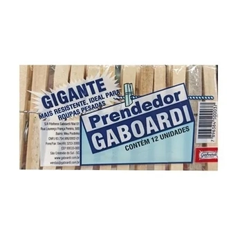 PRENDEDOR GIGANTE C/12 GABOARDI MADEIRA