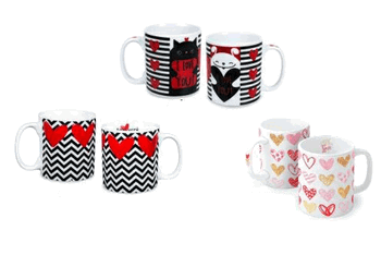 393 CANECA PORCELANA NAMORADOS 320ML SORTIDAS