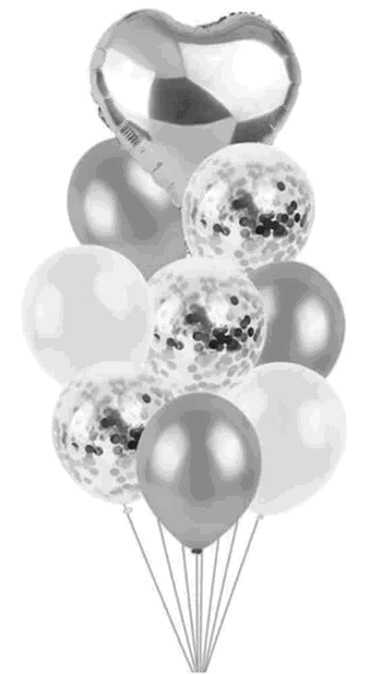 Q20501 BUQUE DE BALOES PRATA C/8PCS