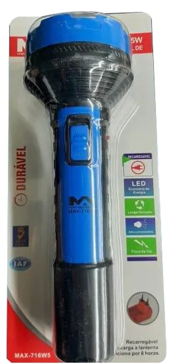 MAX-716W5 LANTERNA MANUAL RECARREGAVEL