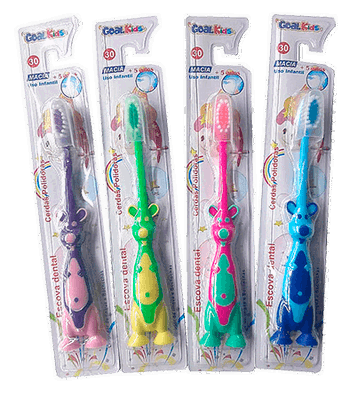 GL0151 ESCOVA DENTAL INFANTIL COM CERDAS FLEXIVEL C/12