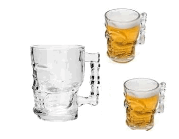 VDA12004 CANECA CAVEIRA TRANSPARENTE  450ML