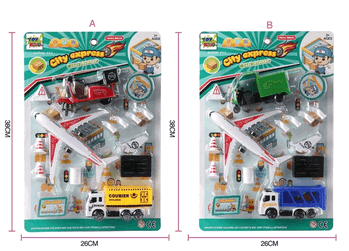 TK-AB2476 CONJUNTO VEICULOS DE PLASTICO C/MOTOR A FRICCAO