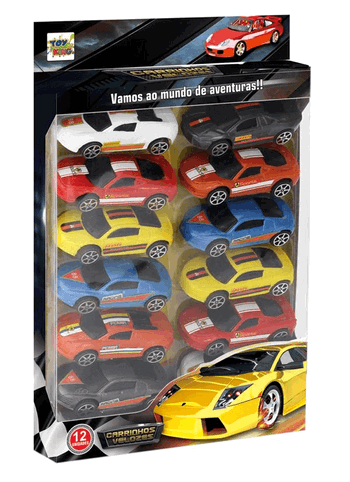 TK-1709 CONJUNTO C/12 CARRINHOS DE PLASTICO A FRICCAO